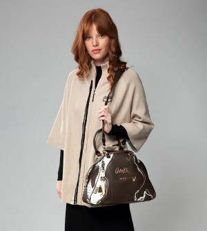 Geanta Crossbody Anekke Nature Shodō Brown 2-handle | YJXBMT-254