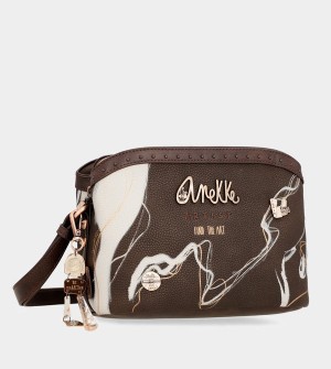 Geanta Crossbody Anekke Nature Shodō Brown 3 Compartments | HNCKLP-324
