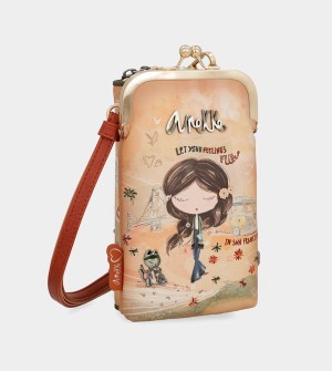Geanta Crossbody Anekke Peace & Love Camel 3-in-1 Rfid | RYVQGA-246