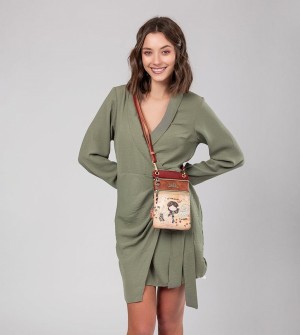 Geanta Crossbody Anekke Peace & Love Camel Mini | TLEDWF-567