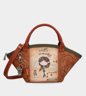 Geanta Crossbody Anekke Peace & Love Camel Basket | MBZFXS-951