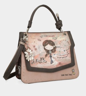 Geanta Crossbody Anekke Peace & Love Pink Flap | LNVTDS-637