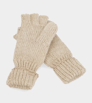 Manusi Anekke Beige Logo Mittens | SHMKPJ-106