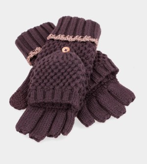 Manusi Anekke Purple Knitted Mittens | OYLBGZ-185