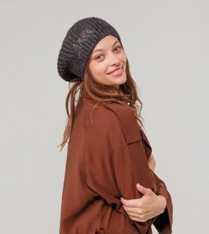 Palarie Anekke Black Knitted Beret | FDLUQW-104
