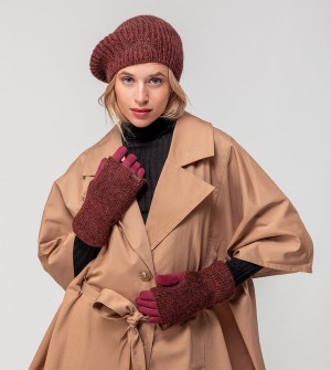 Palarie Anekke Burgundy Knitted Beret | IKUVXH-817