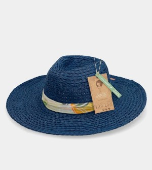 Palarie Anekke Navy Blue Raffia | HZVNEU-529