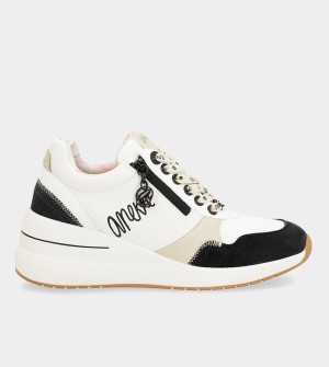 Pantofi Anekke Black & White Wedge | BCSPWH-617