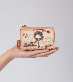 Portofel Anekke Peace & Love Camel 3-compartment Coin | MEZVDA-302