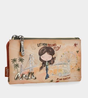 Portofel Anekke Peace & Love Camel Flexible Rfid | SWBLYV-281
