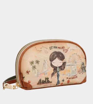 Portofel Anekke Peace & Love Camel Rfid Holdall | FBZCIP-758