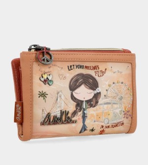 Portofel Anekke Peace & Love Camel Small Rfid | IOUPGS-791