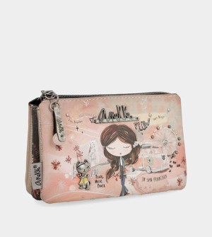Portofel Anekke Peace & Love Pink 3-compartment Coin | AMVKWZ-602