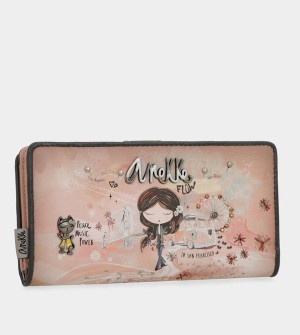 Portofel Anekke Peace & Love Pink Large Rfid | DEZMJK-026