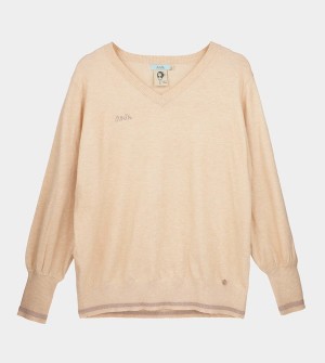 Pulovere Anekke Beige Shōen V-neck | EGUVRF-345