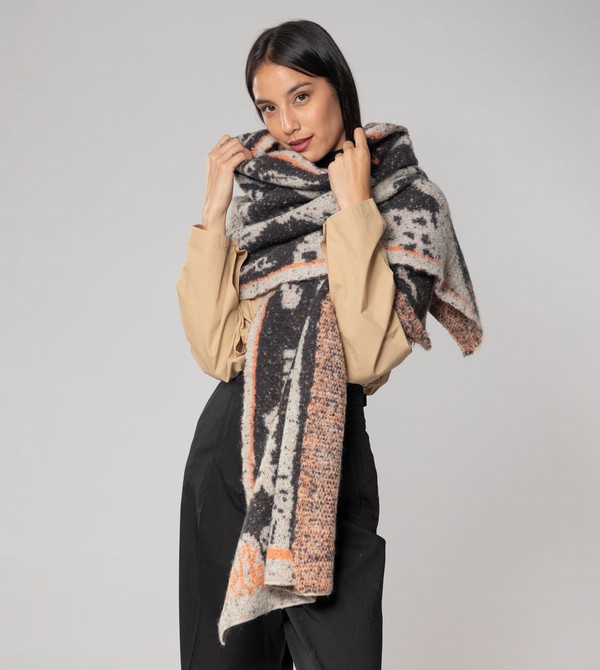 Esarfa Anekke Black And White Contemporary. | EYSOWJ-308
