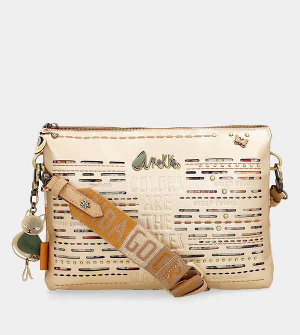 Geanta Crossbody Anekke Nature Pachamama Golden With Two Compartments | WLJADQ-790