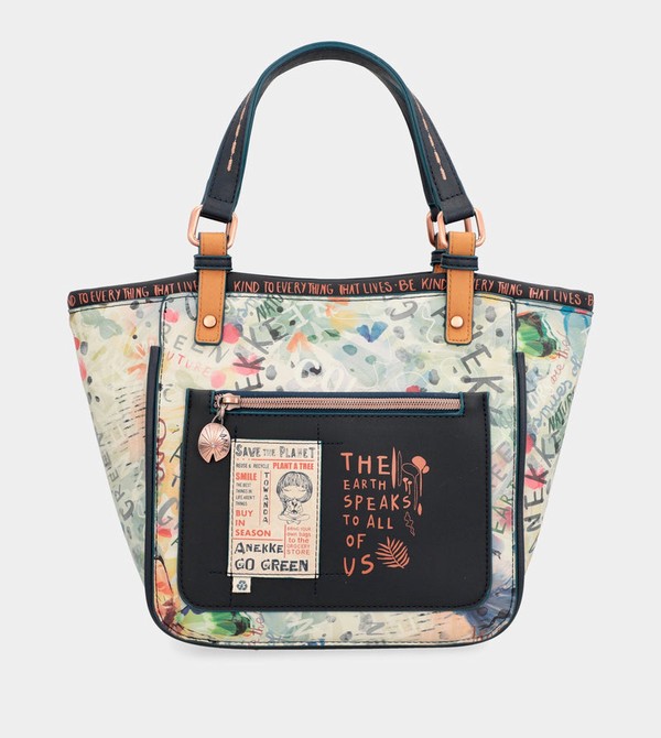 Geanta Crossbody Anekke Nature Pachamama Navy Blue Printed | DLRHIJ-849