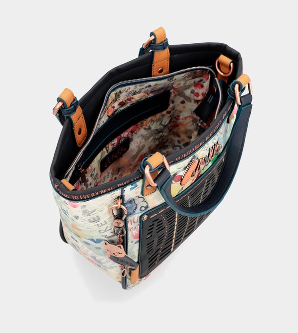 Geanta Crossbody Anekke Nature Pachamama Navy Blue Printed | DLRHIJ-849