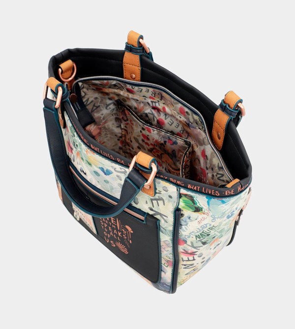 Geanta Crossbody Anekke Nature Pachamama Navy Blue Printed | DLRHIJ-849