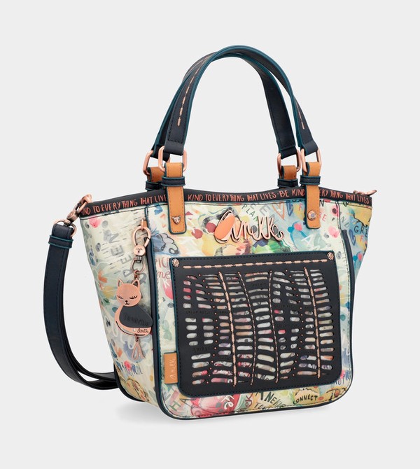 Geanta Crossbody Anekke Nature Pachamama Navy Blue Printed | DLRHIJ-849