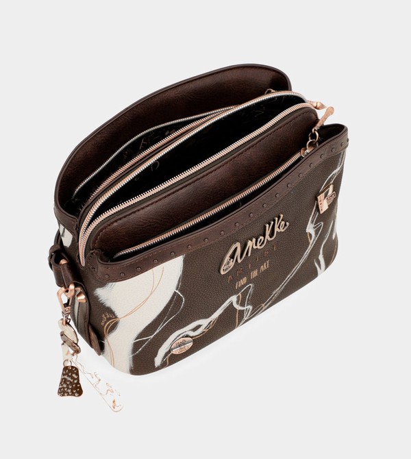 Geanta Crossbody Anekke Nature Shodō Brown 3 Compartments | HNCKLP-324