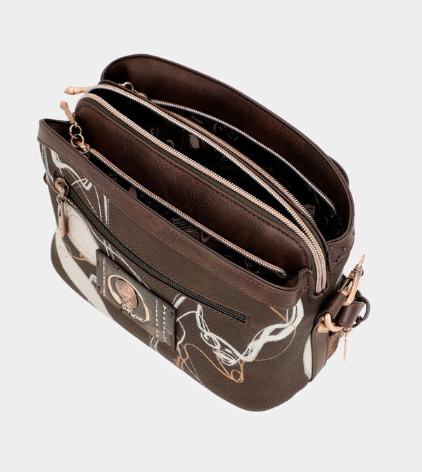 Geanta Crossbody Anekke Nature Shodō Brown 3 Compartments | HNCKLP-324