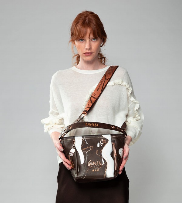 Geanta Crossbody Anekke Nature Shodō Medium Brown | KGHEZN-207