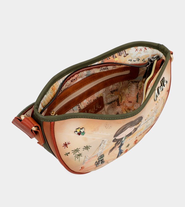 Geanta Crossbody Anekke Peace & Love Camel Oval | RPLGCE-028
