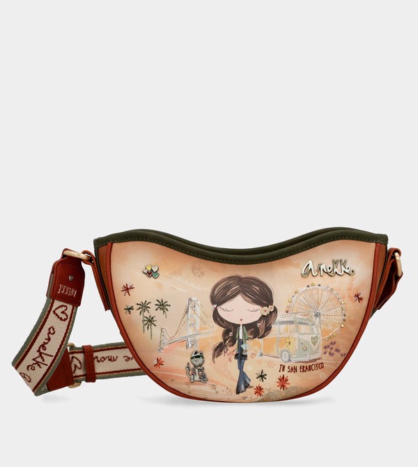 Geanta Crossbody Anekke Peace & Love Camel Oval | RPLGCE-028
