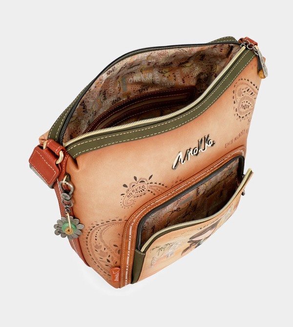 Geanta Crossbody Anekke Peace & Love Camel Large | GQJFMD-837