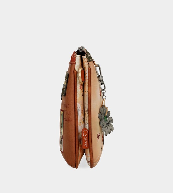 Geanta Crossbody Anekke Peace & Love Camel Print | WCUZGN-630
