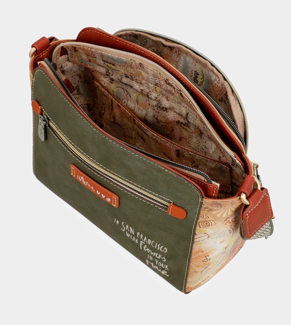 Geanta Crossbody Anekke Peace & Love Camel Rectangular | XWRJKH-807