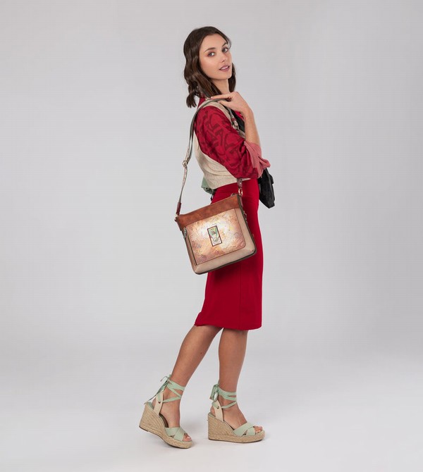 Geanta Crossbody Anekke Peace & Love Camel Square | CRHUOI-413