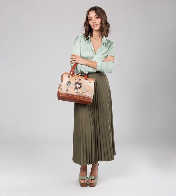 Geanta Crossbody Anekke Peace & Love Camel Kiss Clasp | VBEIFK-894