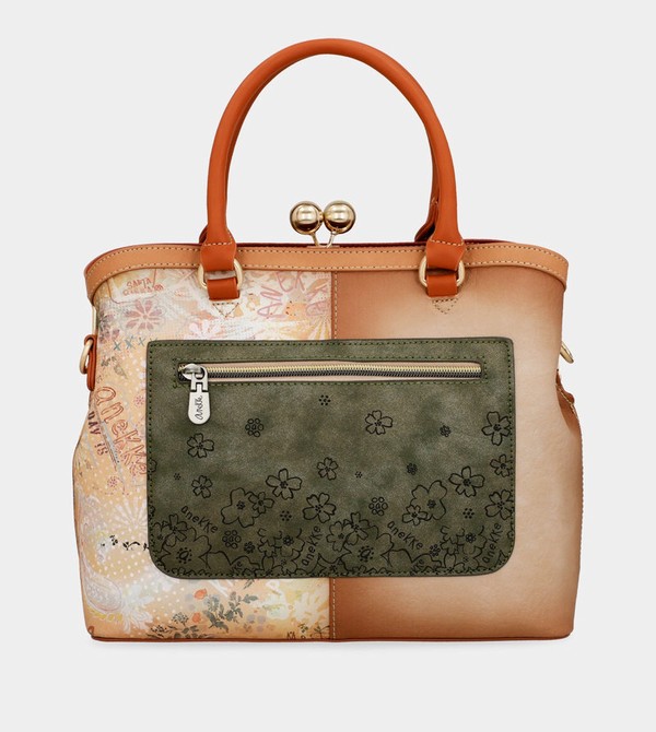 Geanta Crossbody Anekke Peace & Love Camel Kiss Clasp | VBEIFK-894