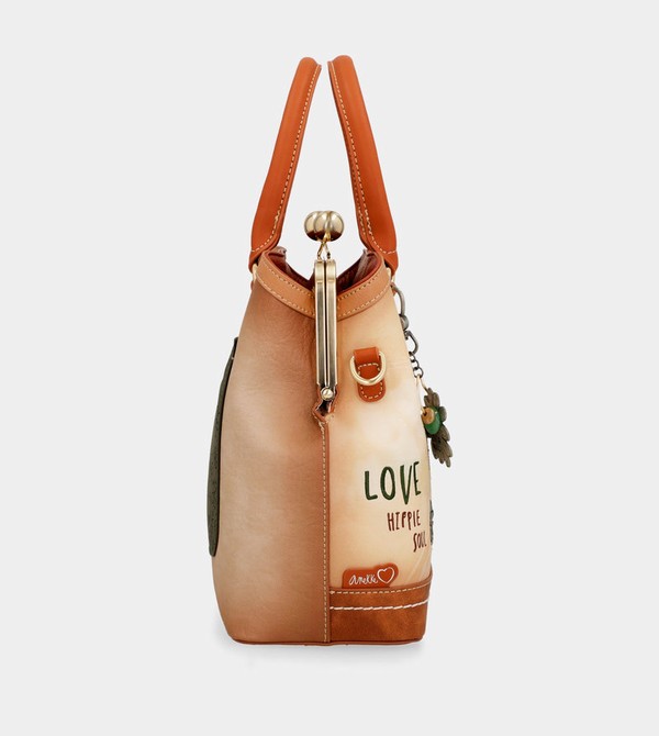 Geanta Crossbody Anekke Peace & Love Camel Kiss Clasp | VBEIFK-894