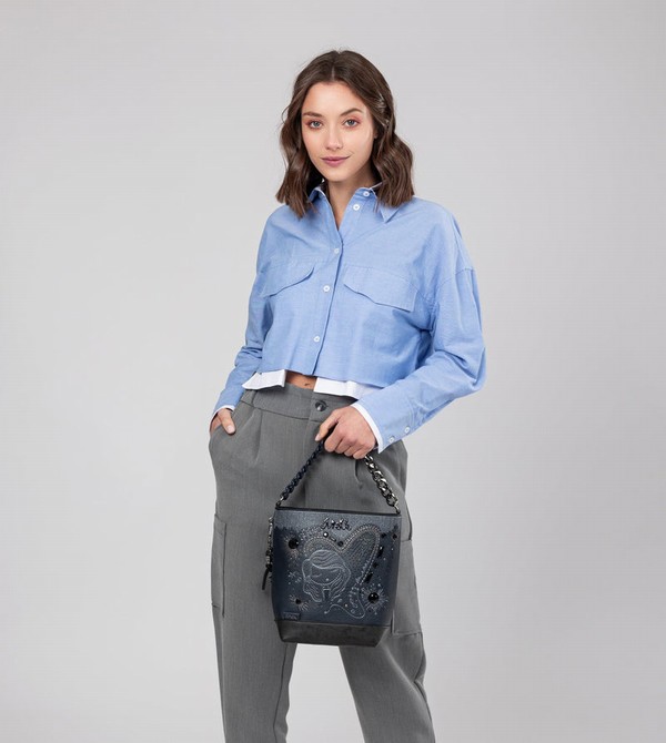 Geanta De Umar Anekke Studio Navy Blue Medium | WIEQOT-197