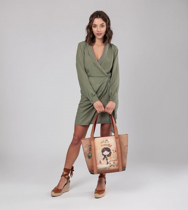 Geanta Tote Anekke Peace & Love Camel Shopping | SWAJUC-142