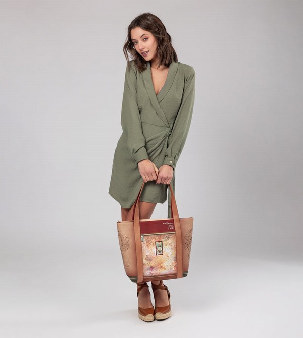 Geanta Tote Anekke Peace & Love Camel Shopping | SWAJUC-142