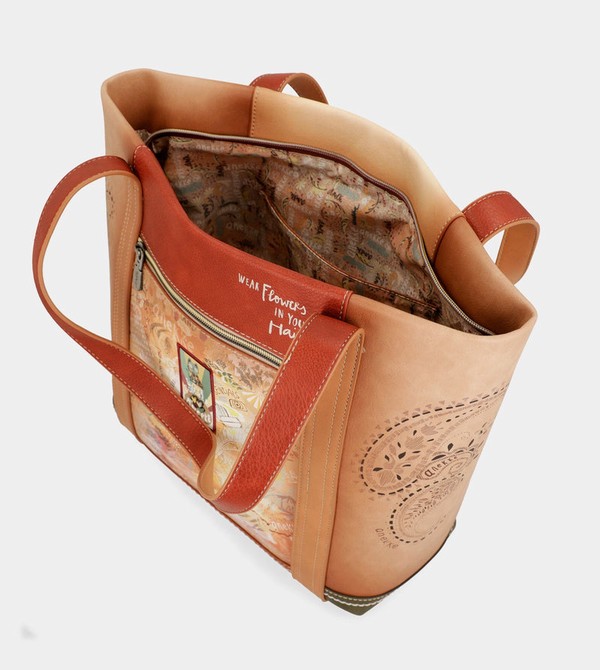 Geanta Tote Anekke Peace & Love Camel Shopping | SWAJUC-142