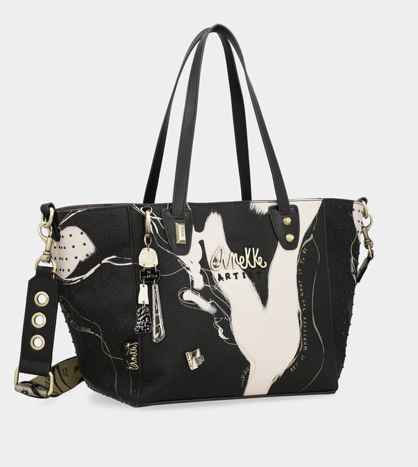 Geanta de Mana Anekke Large Black Shopper Nature Shodō | QFYUCB-172