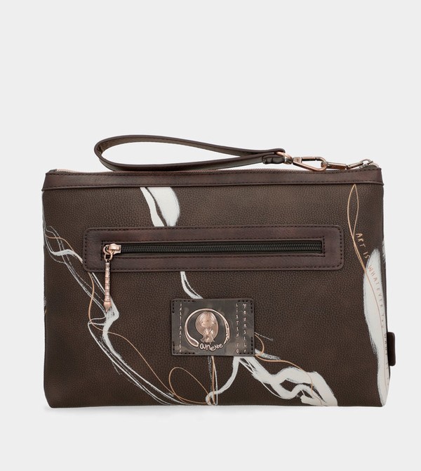 Geanta de Mana Anekke Nature Shodō Brown Clutch | BZRSDL-148