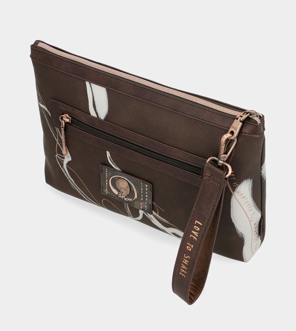 Geanta de Mana Anekke Nature Shodō Brown Clutch | BZRSDL-148