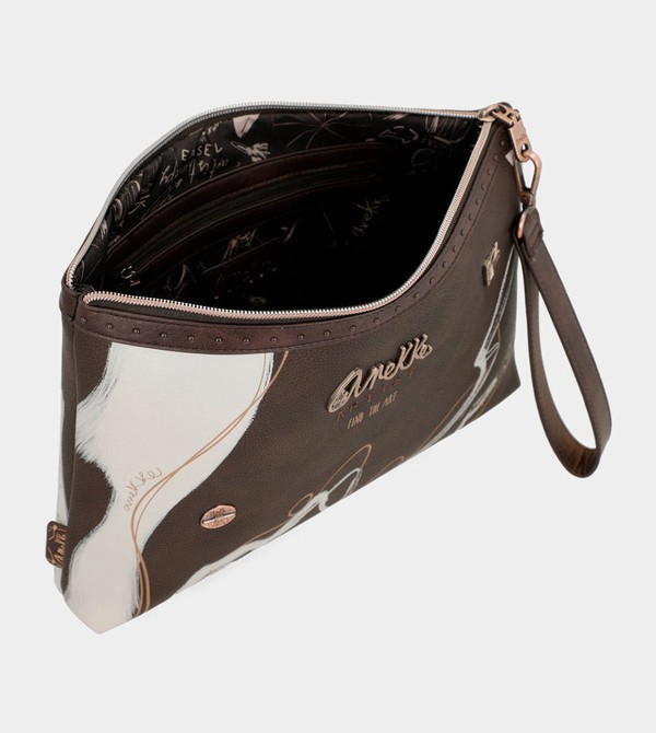Geanta de Mana Anekke Nature Shodō Brown Clutch | BZRSDL-148