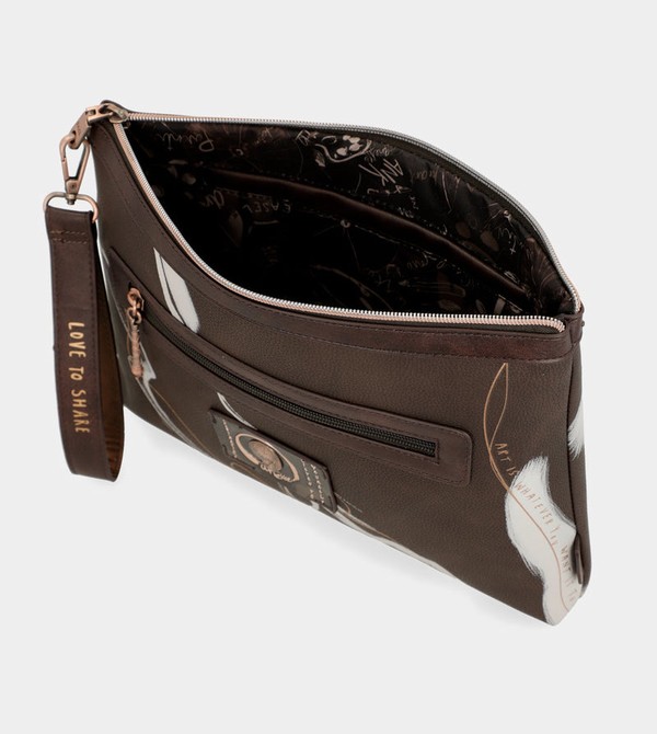 Geanta de Mana Anekke Nature Shodō Brown Clutch | BZRSDL-148
