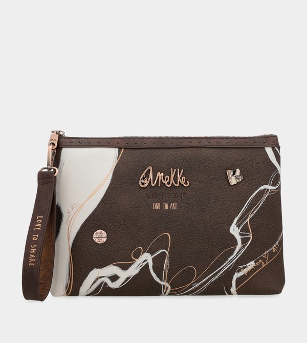 Geanta de Mana Anekke Nature Shodō Brown Clutch | BZRSDL-148