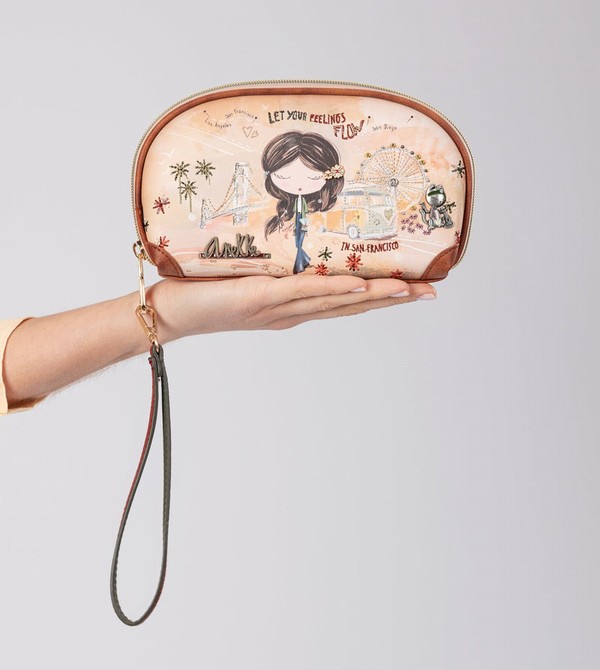 Geanta de Mana Anekke Peace & Love Camel Rfid Holdall | VQDWOG-902