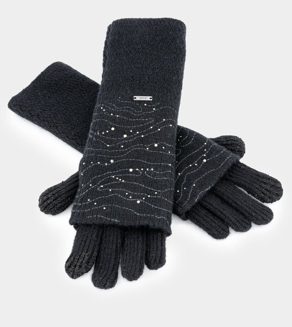 Manusi Anekke Black Knitted | POJCNI-701