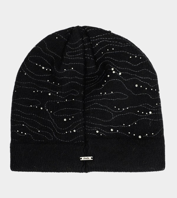 Palarie Anekke Black Knitted Beanie | RDCVMK-817